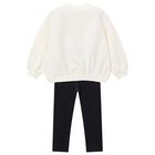 Girls Ivory & Black Bow Leggings Set, 1, hi-res