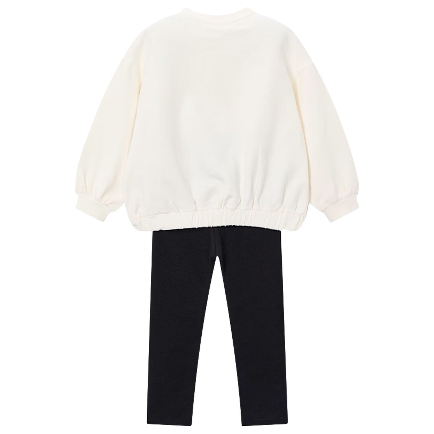 Girls Ivory & Black Bow Leggings Set, 1, hi-res