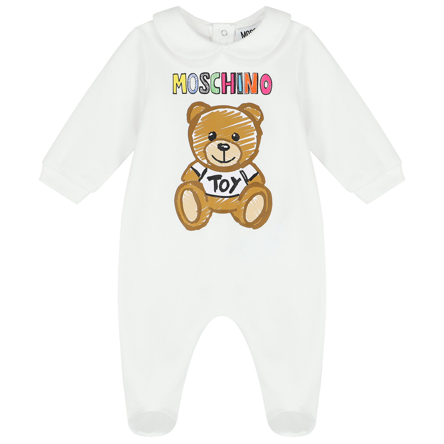 White Logo Babygrow, 1, hi-res