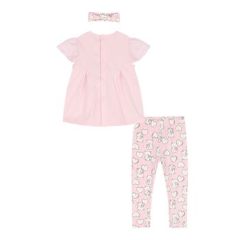Baby Girls Pink Teddy Bear Leggings Set