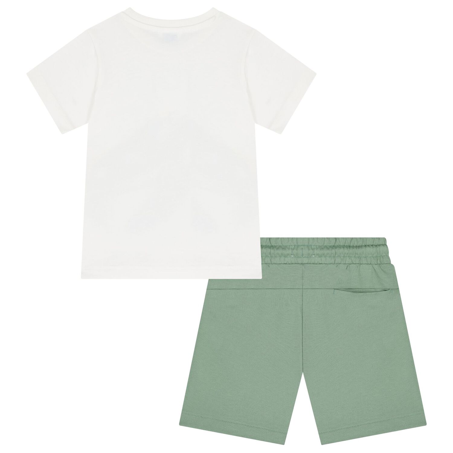 Boys White & Green Shorts Set, 1, hi-res image number null