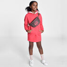 Girls Pink Logo Hooded Dress, 1, hi-res