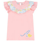 Girls Pink & White Leggings Set, 1, hi-res