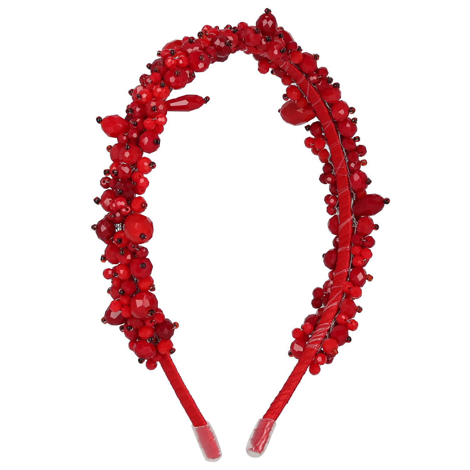 Girls Red Embellished Crystal Headband, 1, hi-res
