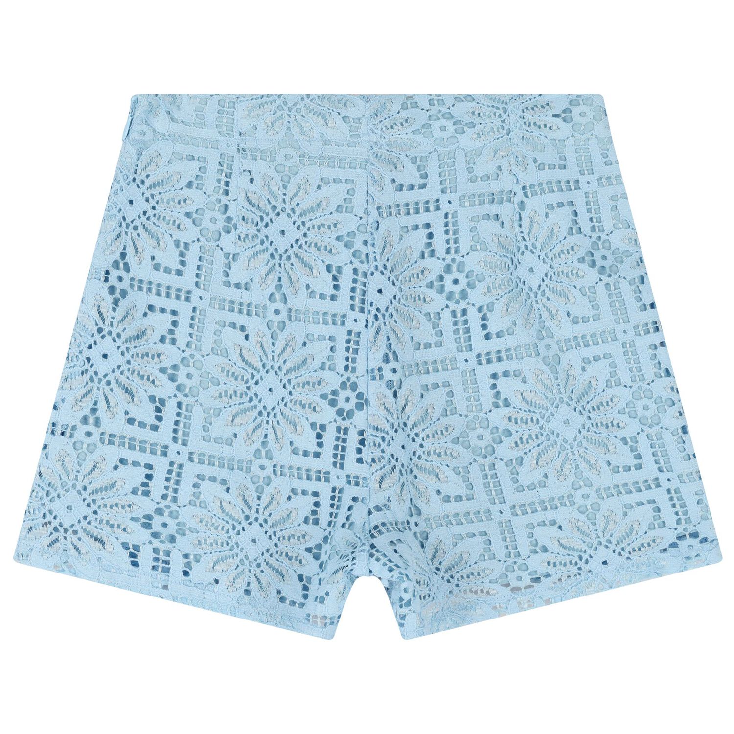 Girls Blue Floral Lace Shorts, 1, hi-res image number null