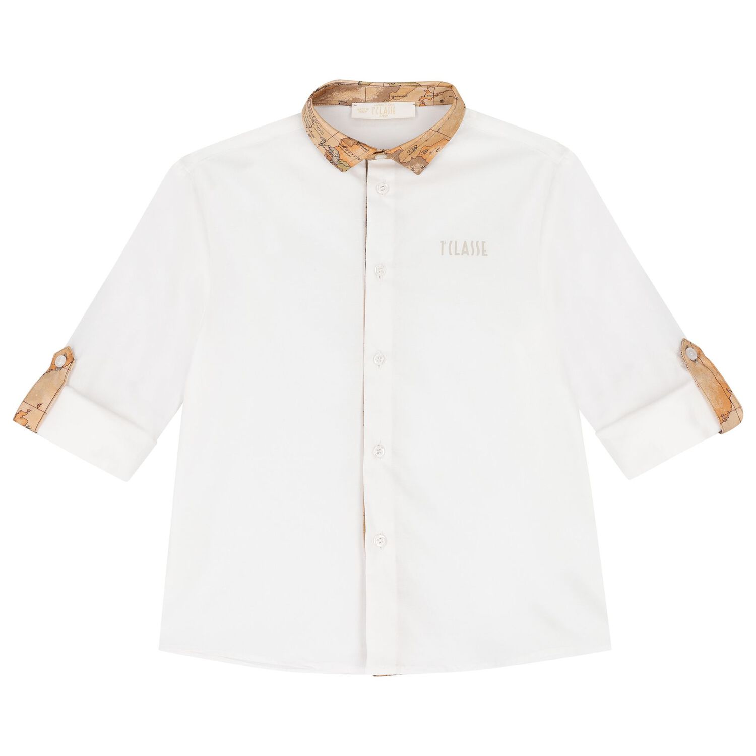 Boys White Logo Shirt, 1, hi-res image number null