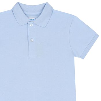 Younger Boys Blue Logo Polo Shirt