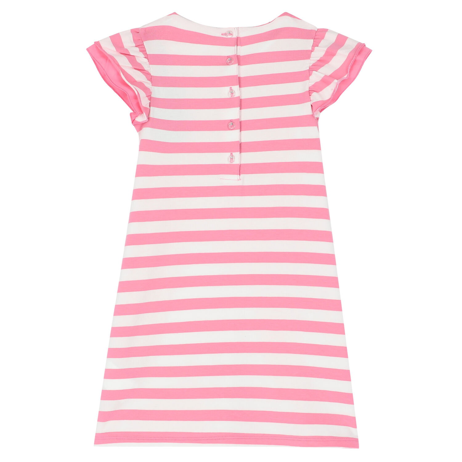 Girls Pink & White Striped Dress, 1, hi-res