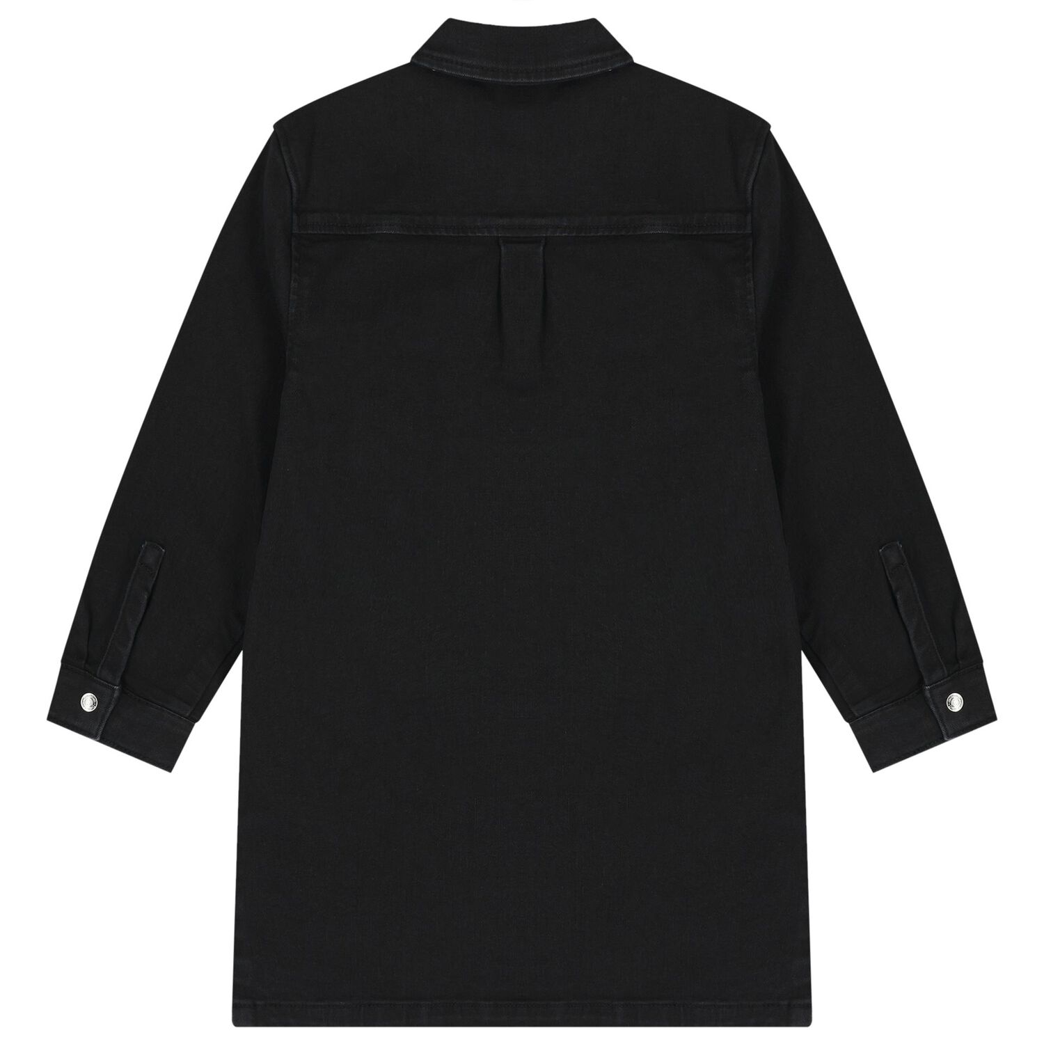 Girls Black Denim Dress, 1, hi-res