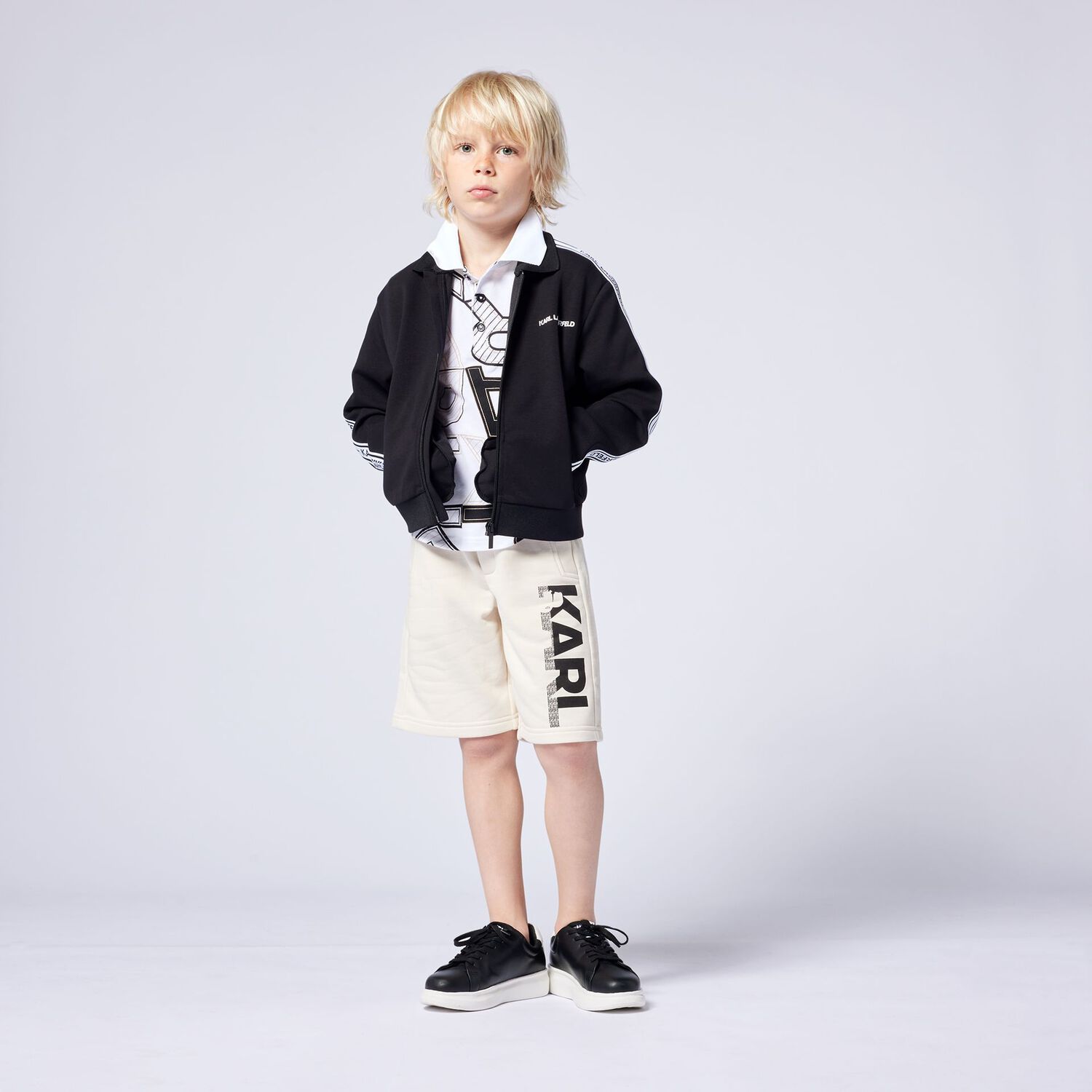 Boys White Logo Polo Shirt, 1, hi-res