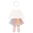 Baby Girls Ivory 3 Piece Bodysuit & Tutu Set, 1, hi-res