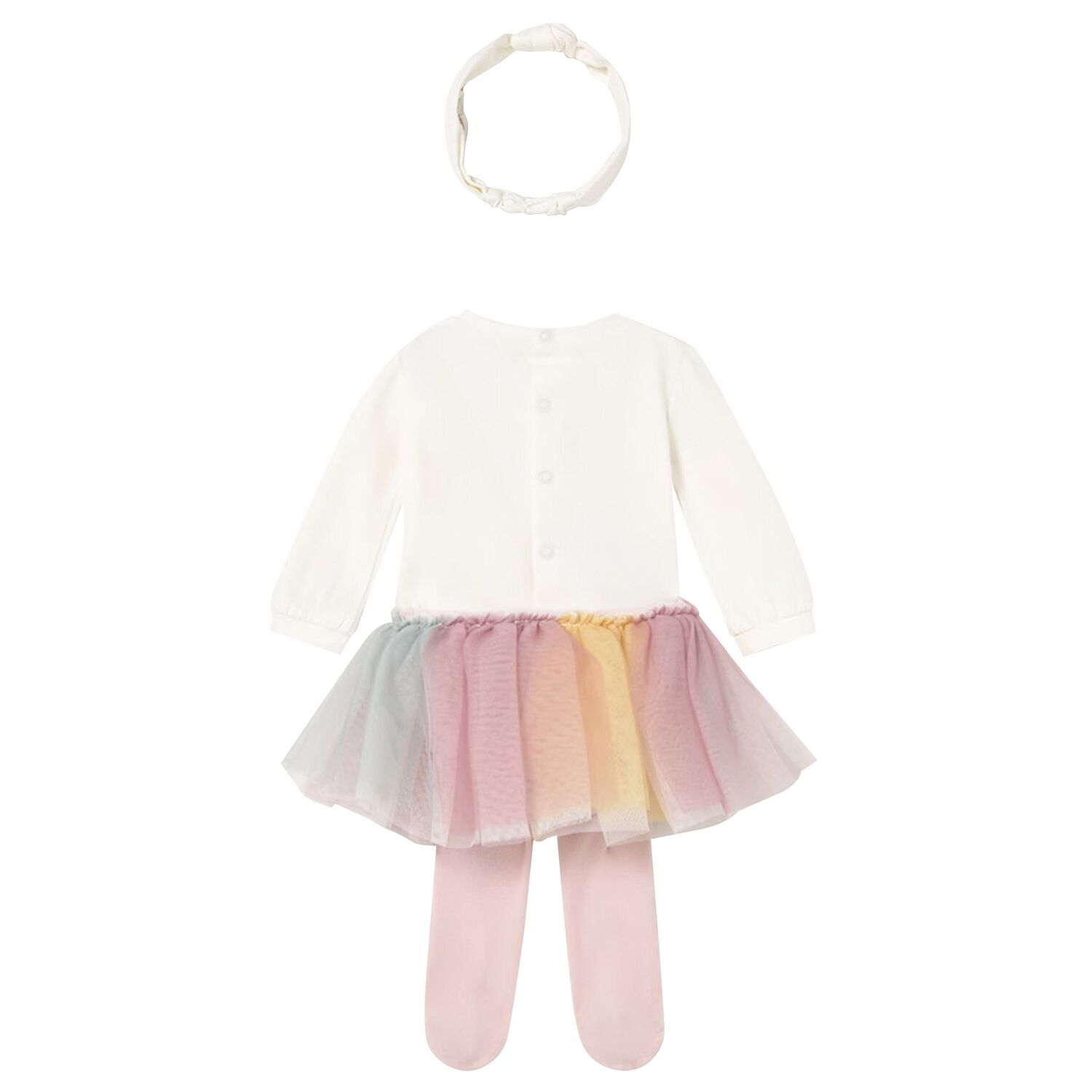 Baby Girls Ivory 3 Piece Bodysuit & Tutu Set, 1, hi-res