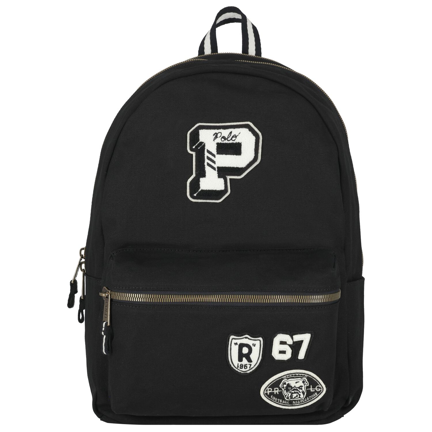 Boys Black Logo Varsity Backpack, 2, hi-res