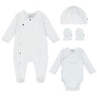 White Logo Babygrow Gift Set, 1, hi-res