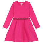 Girls Pink Logo Dress, 1, hi-res