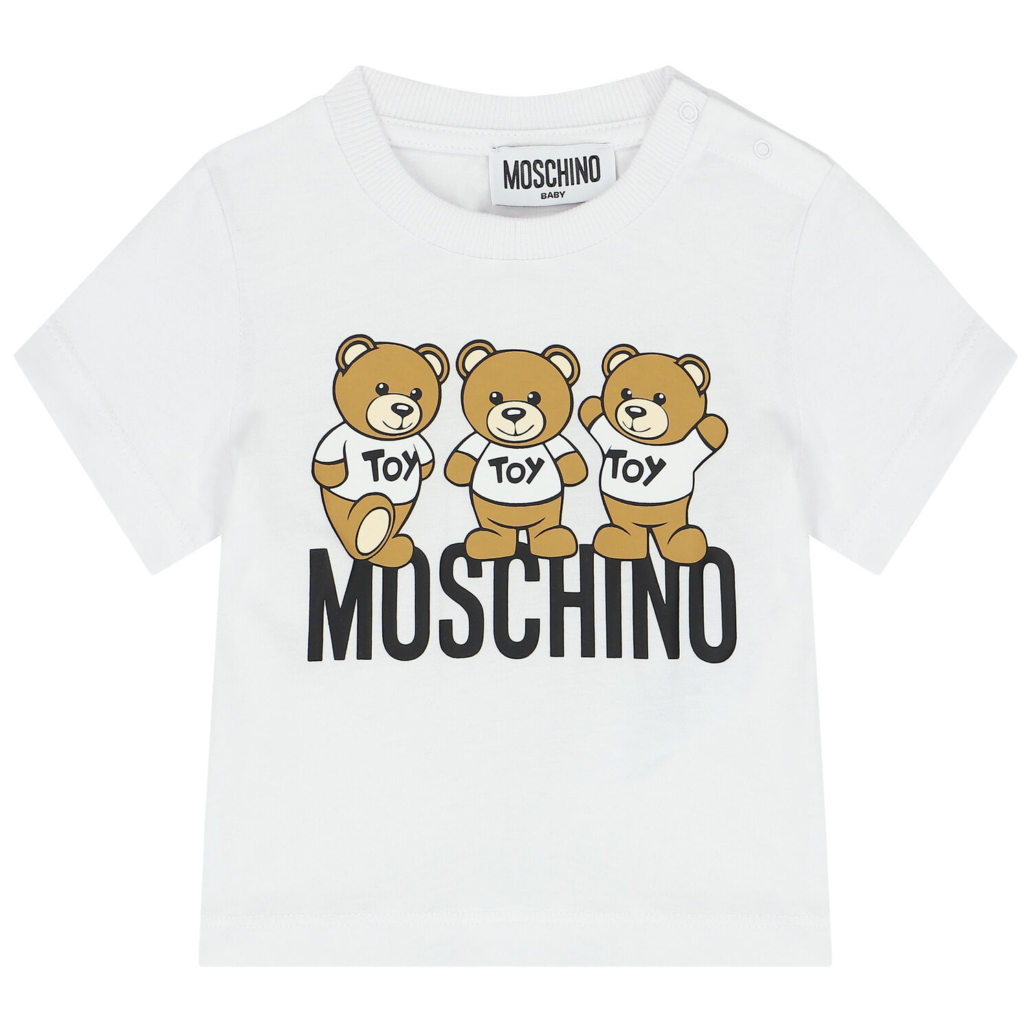 White Teddy Bear Logo T-Shirt, 5, hi-res image number null