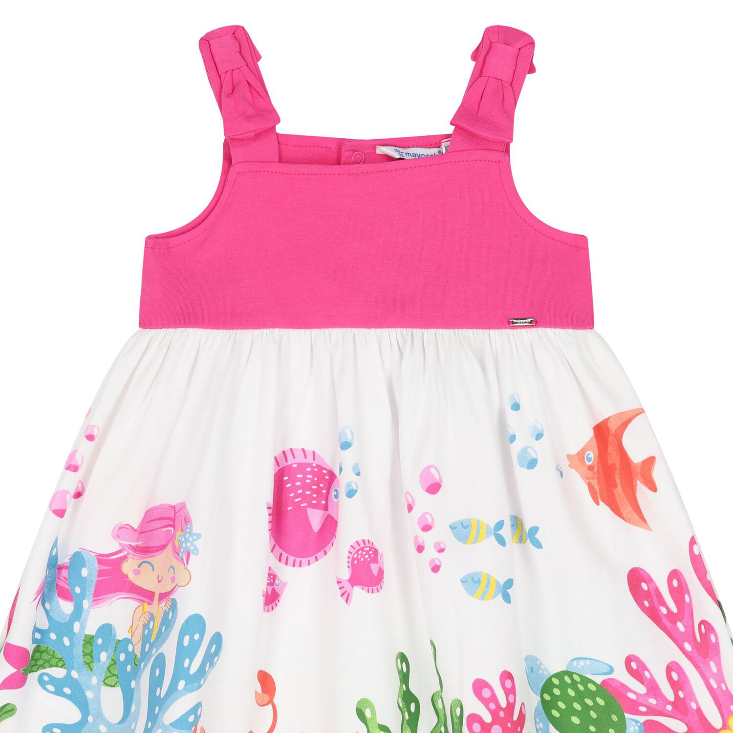 Younger Girls Pink & White Mermaid Dress, 1, hi-res