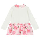 Girls Pink & White Floral Leggings Set, 1, hi-res