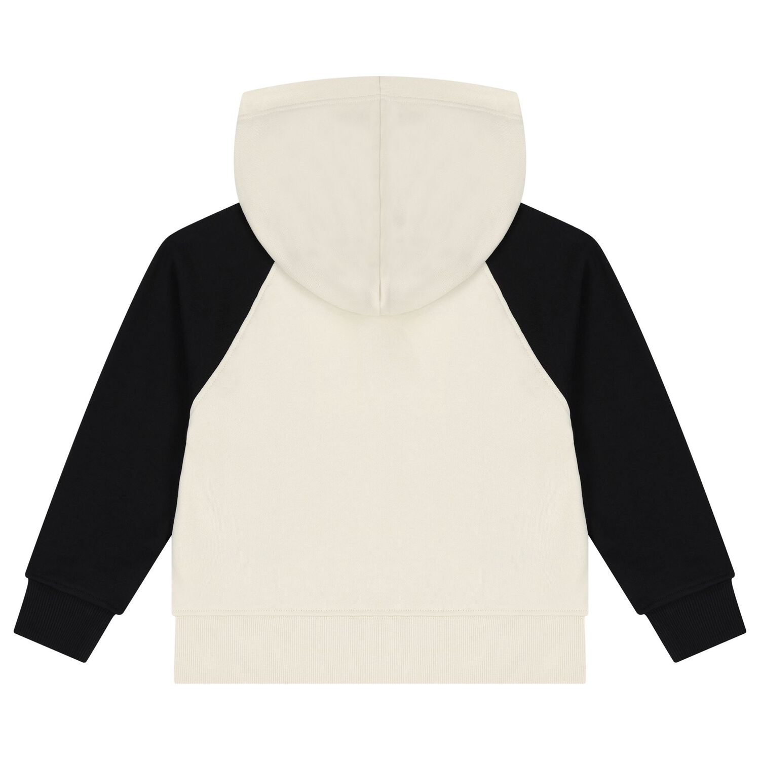 Boys Ivory & Black Logo Hooded Zip Up Top, 1, hi-res image number null