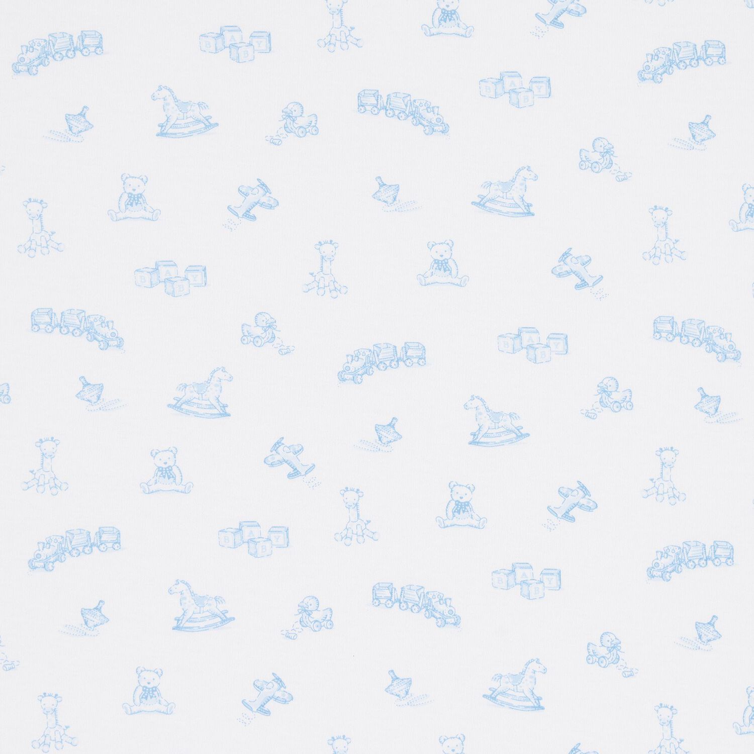 Baby Boys White & Blue Boys Vintage Toy Treasures Blanket, 1, hi-res image number null