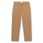 Boys Beige Chino Trousers, 1, hi-res