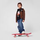Boys Brown & Black Logo Zip Up Top, 1, hi-res