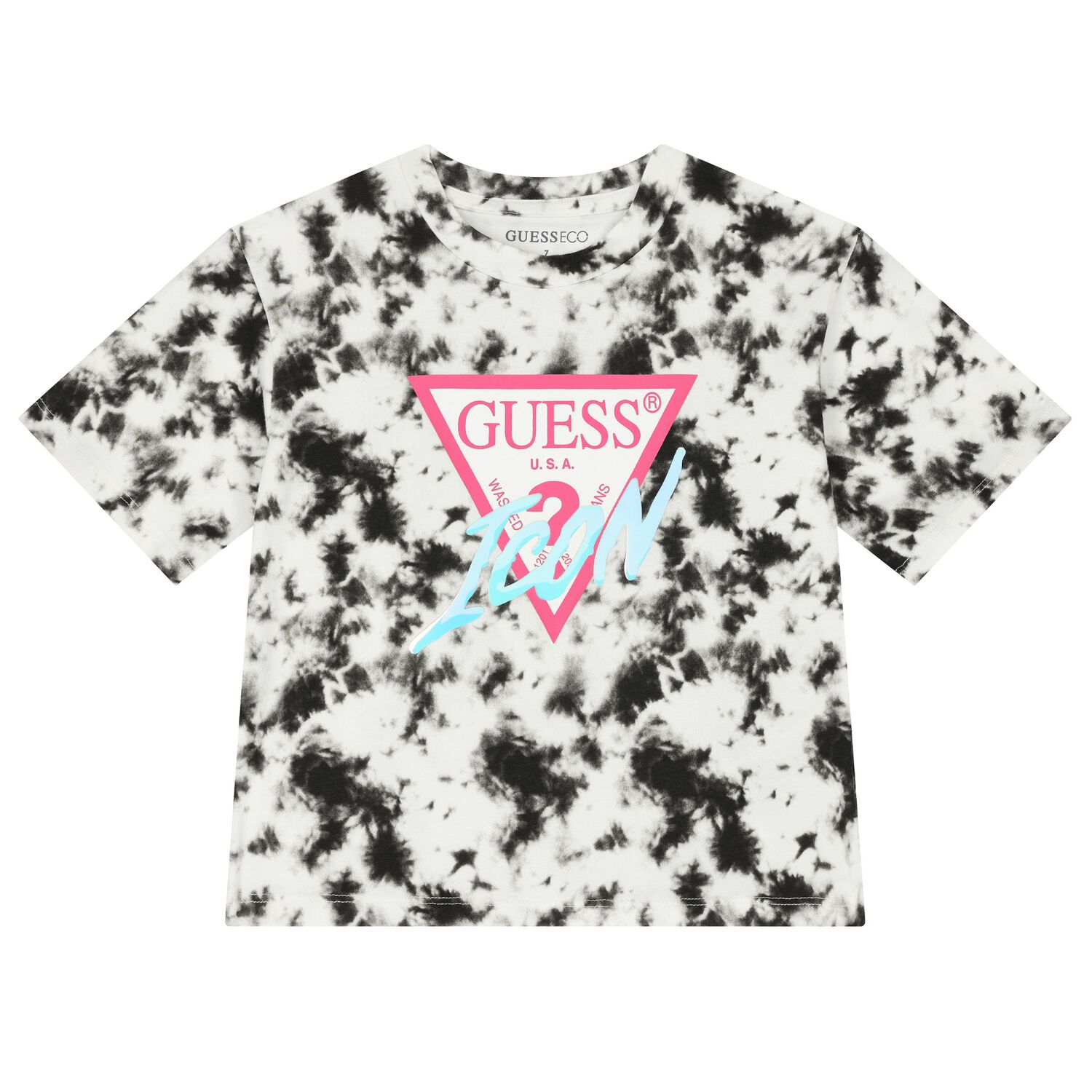 Girls White & Black Logo T-Shirt, 2, hi-res