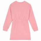Girls Pink Logo Sweatshirt Dress, 1, hi-res