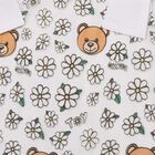 Girls White Organza Teddy Dress , 1, hi-res