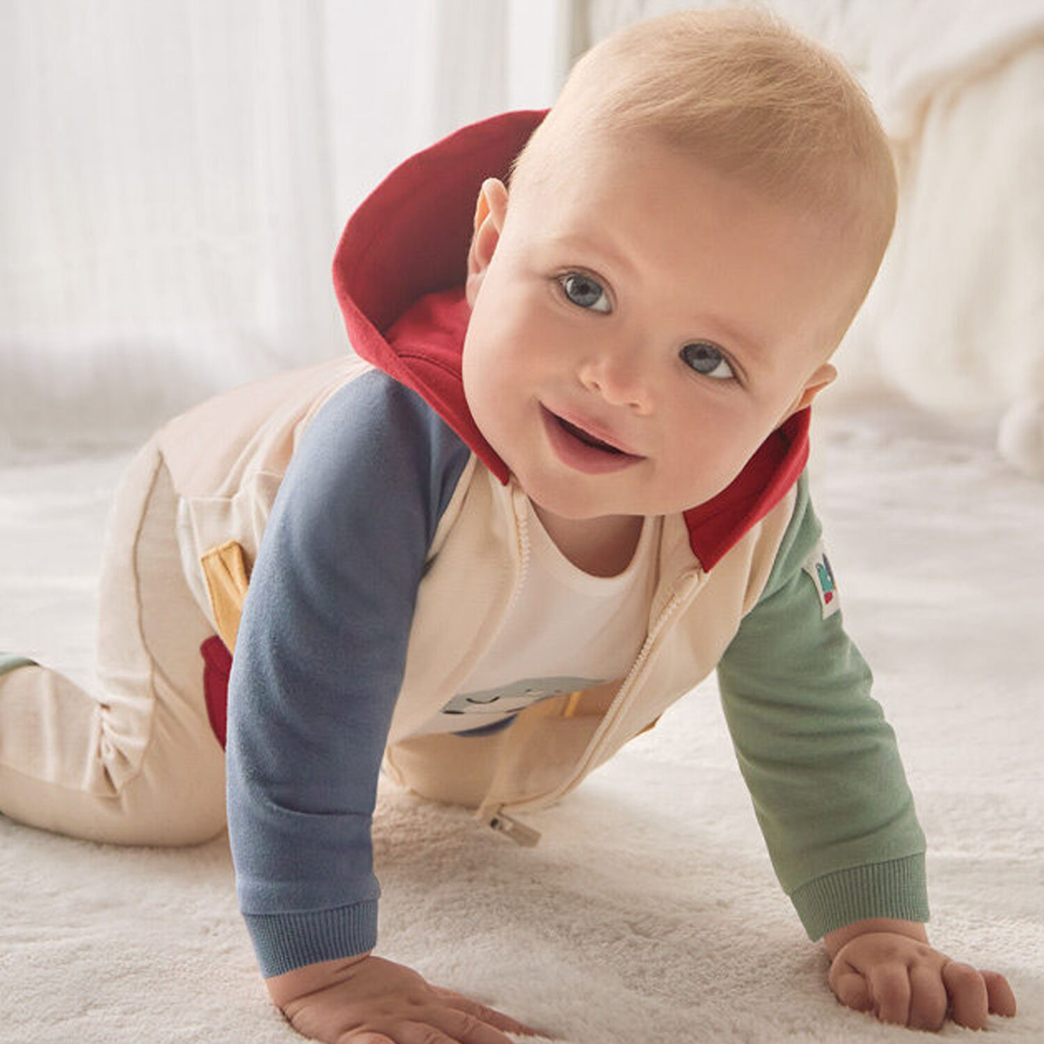 Baby Boys Ivory Tracksuit, 1, hi-res