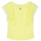 Girls Yellow Ruffled Top, 2, hi-res