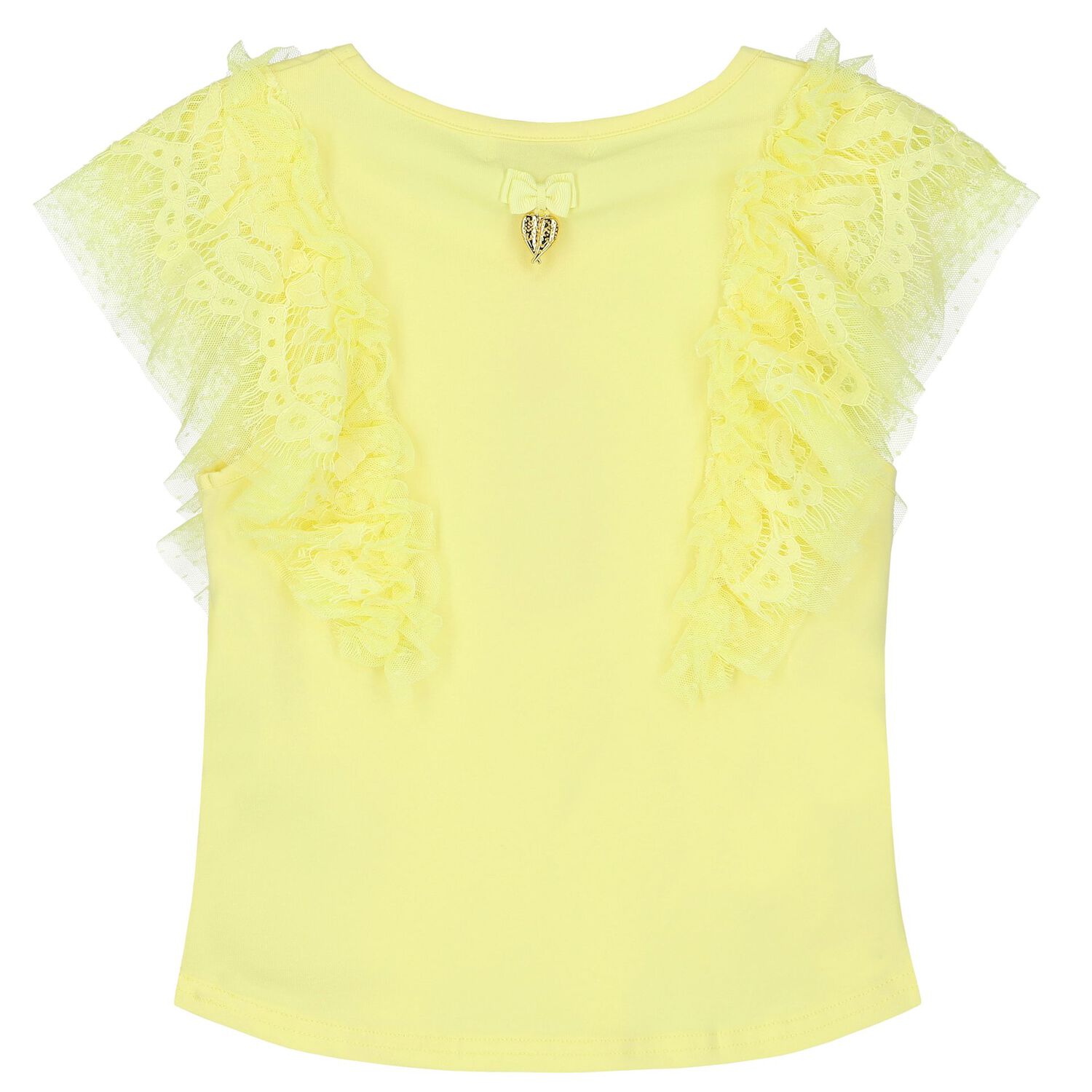 Girls Yellow Ruffled Top, 2, hi-res