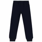 Boys Navy Cotton Joggers, 1, hi-res