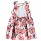 Girls Pink Brocade Dress, 1, hi-res
