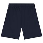 Boys Navy Blue Logo Shorts, 1, hi-res