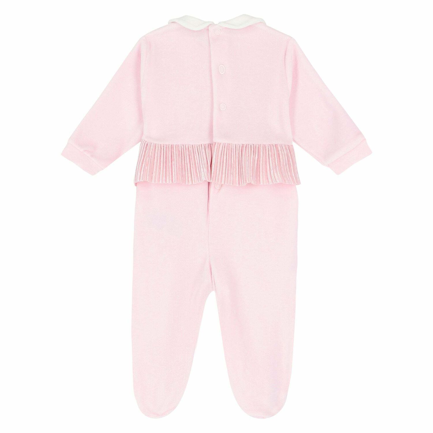 Girls Pink Heart Babygrow, 1, hi-res