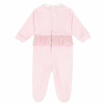 Girls Pink Heart Babygrow