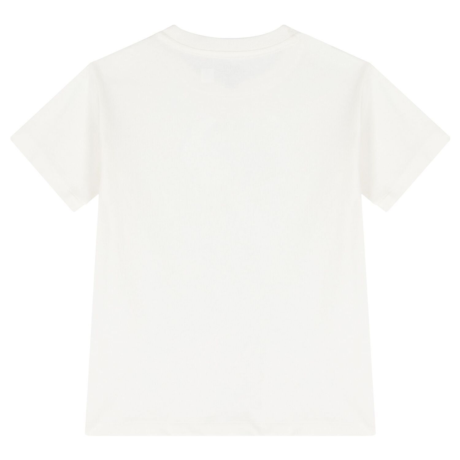 Boys White Cotton Polo Logo T-Shirt, 1, hi-res