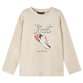 Boys Beige Long Sleeve Top