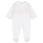 Baby Girls White & Pink Babygrow, 2, hi-res