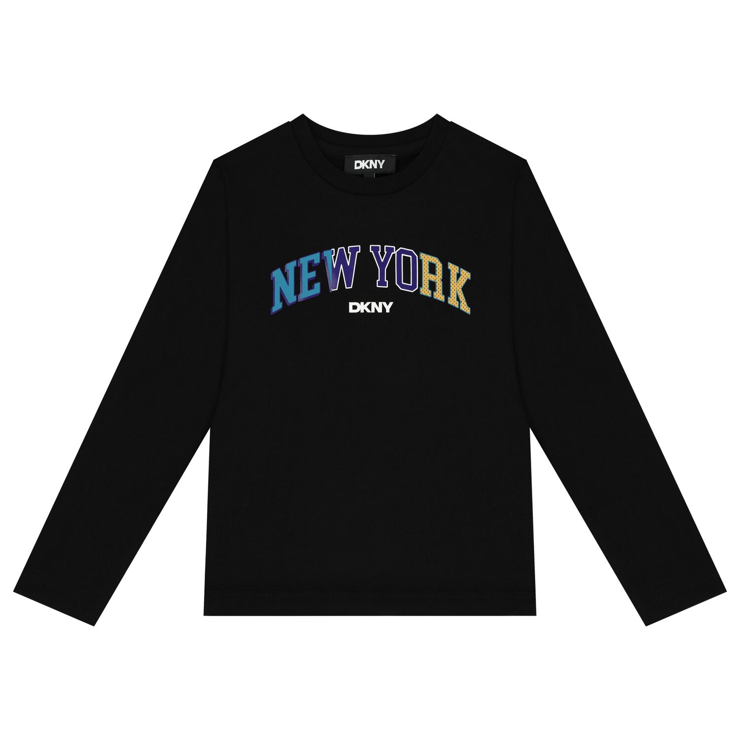 Boys Black Logo Long Sleeve Top, 1, hi-res image number null