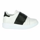 Boys White Logo Trainers, 1, hi-res