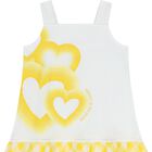 Girls Yellow & White Logo Dress, 1, hi-res
