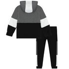 Boys Black & Grey Logo Tracksuit, 1, hi-res