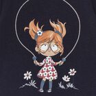 Younger Girls Navy Blue Long Sleeve Dress, 3, hi-res