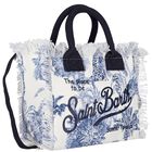 Girls White & Navy Blue Colette Logo Tote Bag ( 30cm ), 1, hi-res