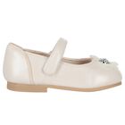 Younger Girls Ivory Diamante Flower Shoes, 3, hi-res