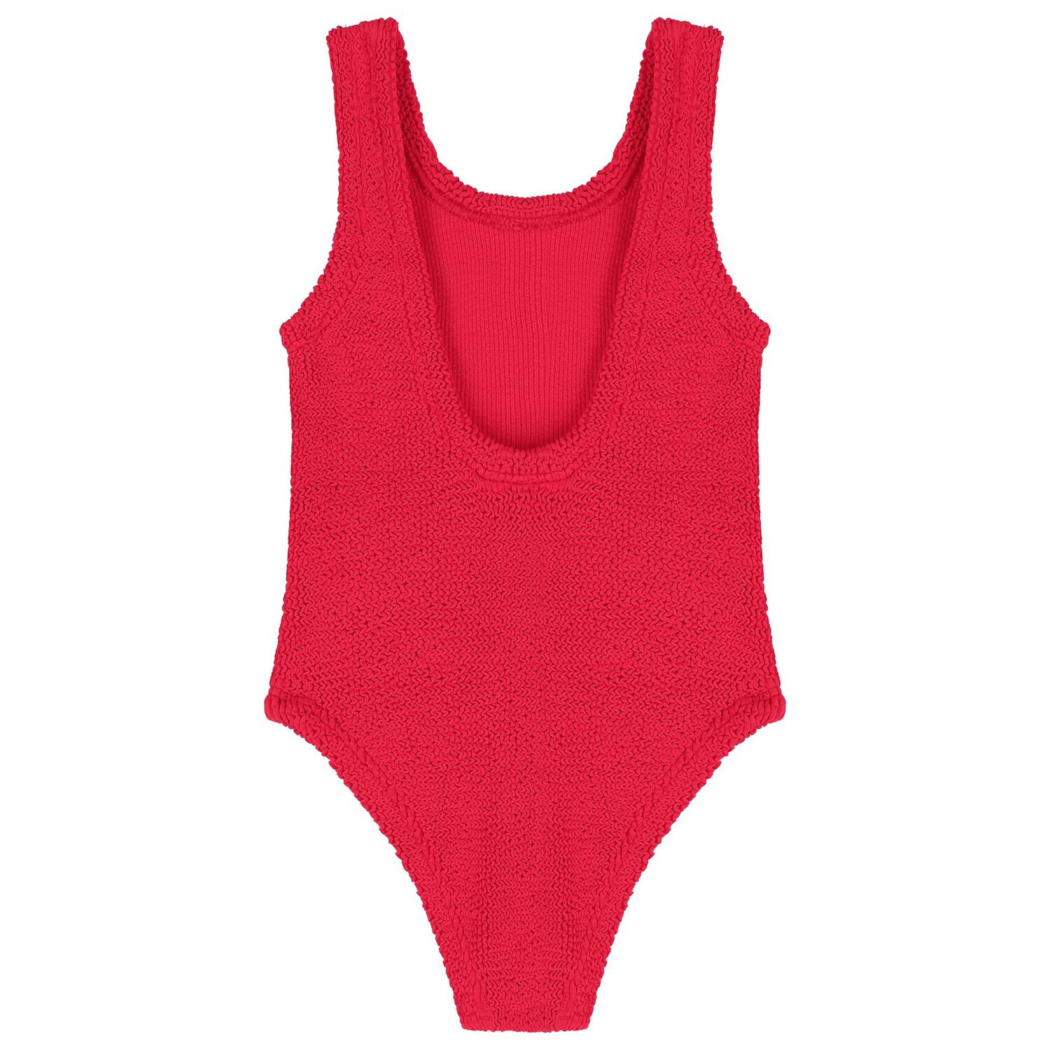 Girls Red Crinkle Swimsuit , 4, hi-res