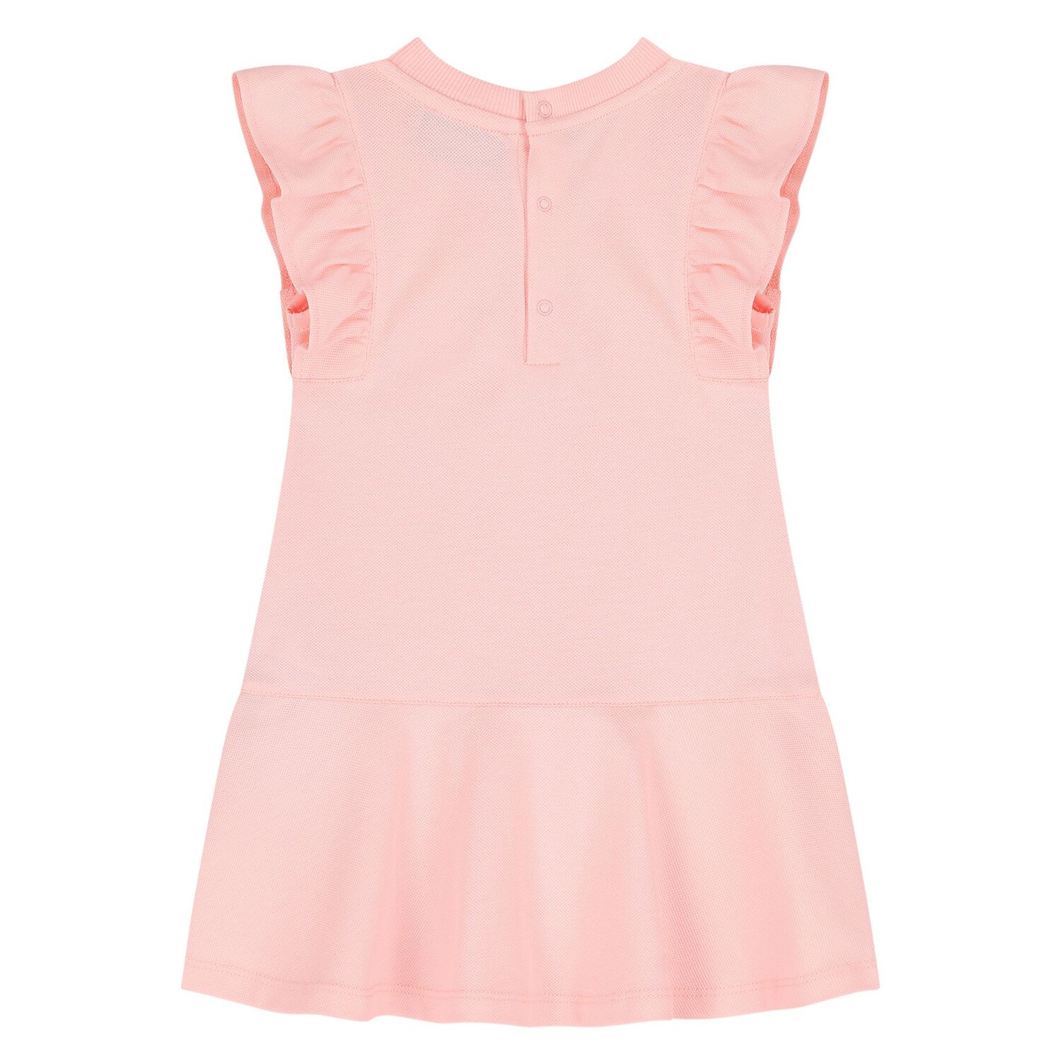 Younger Girls Pink Teddy Bear Ruffled Dress, 2, hi-res