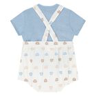 Baby Boys Blue & Ivory Dungaree set, 1, hi-res
